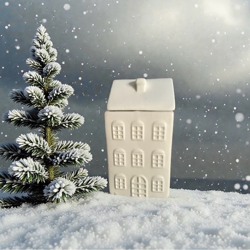 Village House Ceramic Caramel Apple and Spice Scented Candle